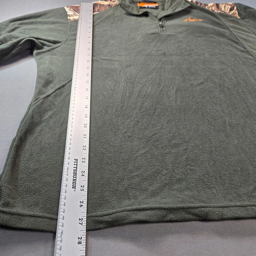 Habit‎ Men's XL Fleece 1/4 Zip Pullover Forest Green Camo Accent FJ1269 Hunting